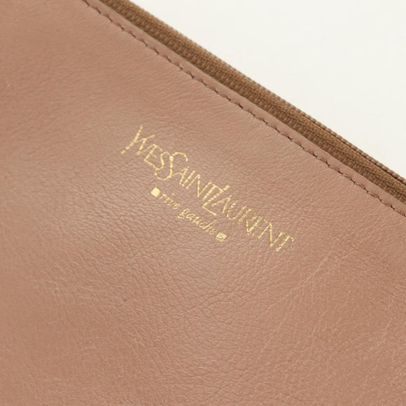 SAINT LAURENT Mombasa Shoulder Bag Leather Pink Gold Auth 185320SM