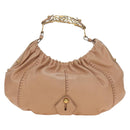 SAINT LAURENT Mombasa Shoulder Bag Leather Pink Gold Auth 185320SM-2