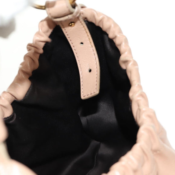 SAINT LAURENT Mombasa Shoulder Bag Leather Pink Gold Auth 185320SM