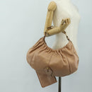 SAINT LAURENT Mombasa Shoulder Bag Leather Pink Gold Auth 185320SM-27