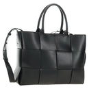 BOTTEGA VENETA MAXI INTRECCIATO Zaalco Bag Leather 2way Black Auth 185322SM-1