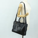 BOTTEGA VENETA MAXI INTRECCIATO Zaalco Bag Leather 2way Black Auth 185322SM-25