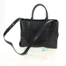 BOTTEGA VENETA MAXI INTRECCIATO Zaalco Bag Leather 2way Black Auth 185322SM-26
