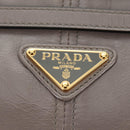 PRADA Bonnie Medium Shoulder Bag Leather 2way Gold Purple gray Auth 185323SM-21