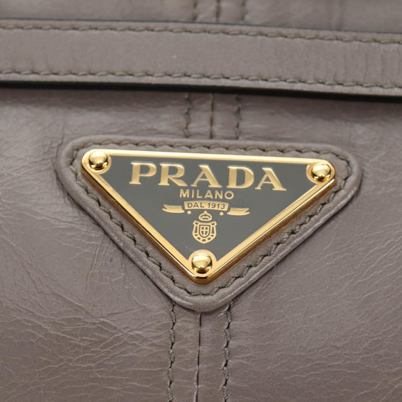 PRADA Bonnie Medium Shoulder Bag Leather 2way Gold Purple gray Auth 185323SM