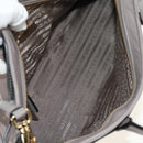 PRADA Bonnie Medium Shoulder Bag Leather 2way Gold Purple gray Auth 185323SM-10