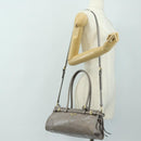 PRADA Bonnie Medium Shoulder Bag Leather 2way Gold Purple gray Auth 185323SM-28