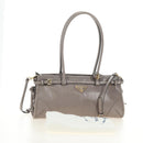PRADA Bonnie Medium Shoulder Bag Leather 2way Gold Purple gray Auth 185323SM-12