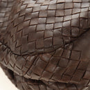 BOTTEGA VENETA INTRECCIATO Campana Shoulder Bag Leather Brown Auth 185326M-15