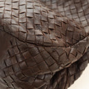 BOTTEGA VENETA INTRECCIATO Campana Shoulder Bag Leather Brown Auth 185326M-16