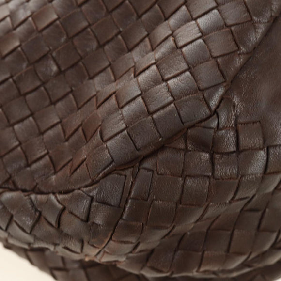 BOTTEGA VENETA INTRECCIATO Campana Shoulder Bag Leather Brown Auth 185326M