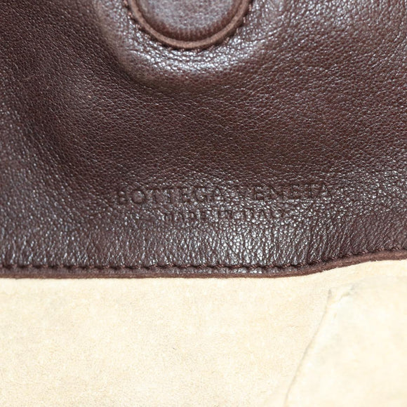 BOTTEGA VENETA INTRECCIATO Campana Shoulder Bag Leather Brown Auth 185326M
