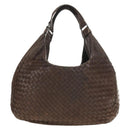 BOTTEGA VENETA INTRECCIATO Campana Shoulder Bag Leather Brown Auth 185326M-13
