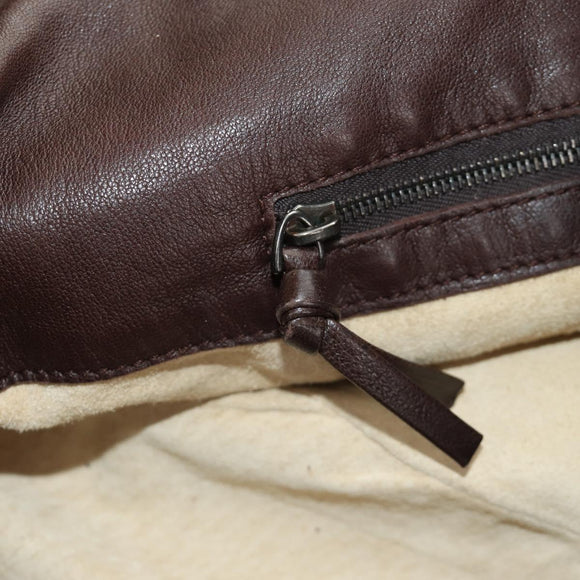 BOTTEGA VENETA INTRECCIATO Campana Shoulder Bag Leather Brown Auth 185326M