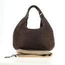 BOTTEGA VENETA INTRECCIATO Campana Shoulder Bag Leather Brown Auth 185326M-12