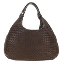 BOTTEGA VENETA INTRECCIATO Campana Shoulder Bag Leather Brown Auth 185326M-2