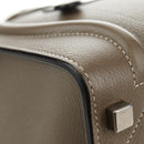 CELINE Luggage Micro Shopper Hand Bag Leather Gray Silver Auth 185329M-14