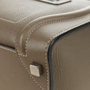 CELINE Luggage Micro Shopper Hand Bag Leather Gray Silver Auth 185329M-15