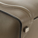 CELINE Luggage Micro Shopper Hand Bag Leather Gray Silver Auth 185329M-16