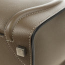 CELINE Luggage Micro Shopper Hand Bag Leather Gray Silver Auth 185329M-17