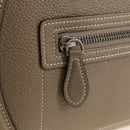 CELINE Luggage Micro Shopper Hand Bag Leather Gray Silver Auth 185329M-19