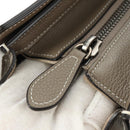 CELINE Luggage Micro Shopper Hand Bag Leather Gray Silver Auth 185329M-21
