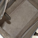 CELINE Luggage Micro Shopper Hand Bag Leather Gray Silver Auth 185329M-10