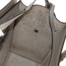 CELINE Luggage Micro Shopper Hand Bag Leather Gray Silver Auth 185329M-23
