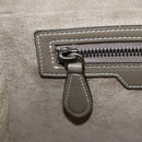CELINE Luggage Micro Shopper Hand Bag Leather Gray Silver Auth 185329M-25