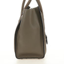 CELINE Luggage Micro Shopper Hand Bag Leather Gray Silver Auth 185329M-4