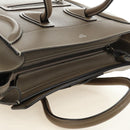 CELINE Luggage Micro Shopper Hand Bag Leather Gray Silver Auth 185329M-6