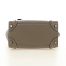 CELINE Luggage Micro Shopper Hand Bag Leather Gray Silver Auth 185329M-5