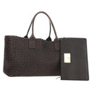 BOTTEGA VENETA INTRECCIATO Cabas MM Hand Bag Leather Brown Auth 185332SM-1