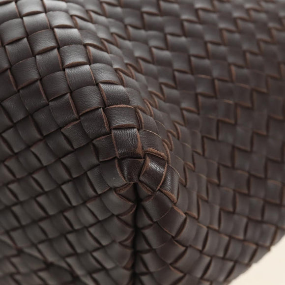 BOTTEGA VENETA INTRECCIATO Cabas MM Hand Bag Leather Brown Auth 185332SM