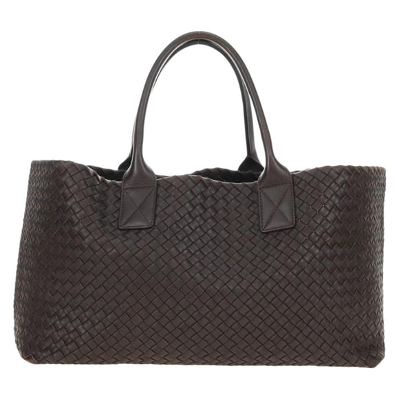 BOTTEGA VENETA INTRECCIATO Cabas MM Hand Bag Leather Brown Auth 185332SM