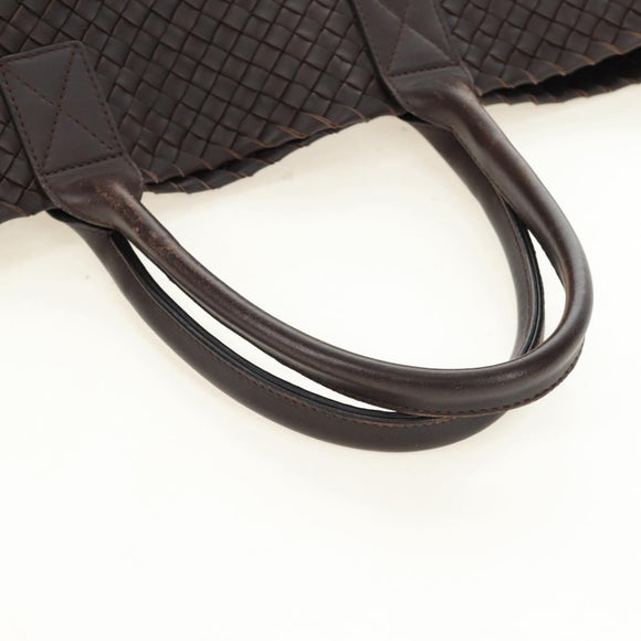 BOTTEGA VENETA INTRECCIATO Cabas MM Hand Bag Leather Brown Auth 185332SM