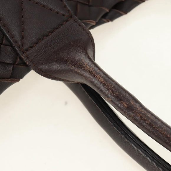 BOTTEGA VENETA INTRECCIATO Cabas MM Hand Bag Leather Brown Auth 185332SM