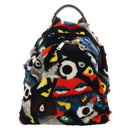 FENDI Bore Backpack Fur Multicolor Silver Auth 185333M-13