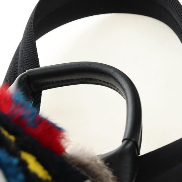 FENDI Bore Backpack Fur Multicolor Silver Auth 185333M