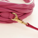 Miu Miu Matelasse Wonder Hand Bag Leather 2way Pink Gold Auth 185334SM-9