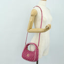 Miu Miu Matelasse Wonder Hand Bag Leather 2way Pink Gold Auth 185334SM-25
