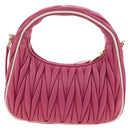 Miu Miu Matelasse Wonder Hand Bag Leather 2way Pink Gold Auth 185334SM-2