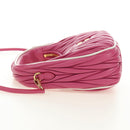 Miu Miu Matelasse Wonder Hand Bag Leather 2way Pink Gold Auth 185334SM-3