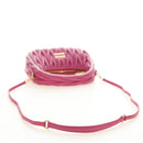 Miu Miu Matelasse Wonder Hand Bag Leather 2way Pink Gold Auth 185334SM-8