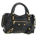BALENCIAGA Mini City Hand Bag Leather 2way Black Gold 309544 Auth 185336SAM-1