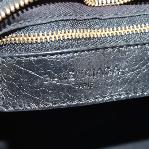 BALENCIAGA Mini City Hand Bag Leather 2way Black Gold 309544 Auth 185336SAM