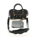 BALENCIAGA Mini City Hand Bag Leather 2way Black Gold 309544 Auth 185336SAM-12
