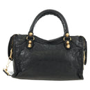 BALENCIAGA Mini City Hand Bag Leather 2way Black Gold 309544 Auth 185336SAM-2