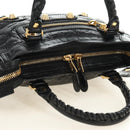 BALENCIAGA Mini City Hand Bag Leather 2way Black Gold 309544 Auth 185336SAM-6
