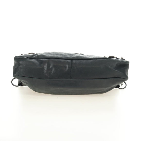 BALENCIAGA The First Hand Bag Leather 2way Navy 103208 Auth 185338M